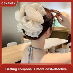 【CANAMEK】 Mùa Hè Ngọt Ngào Nhiều Lớp Lưới Vải Tuyn Lớn Bow Tóc Claw Clip Cho Phụ Nữ Thanh Lịch Bowknot Đuôi Ngựa Clip Mới Phụ Kiện Mũ