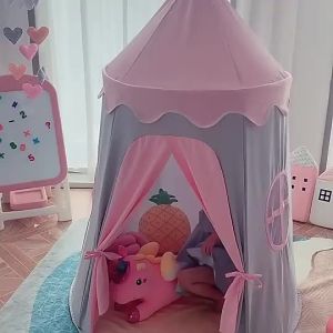Teepee Tent For Kids Playhouse For Kids Outdoor&Indoor Big Princess Castle Tent 100% Cotton Tent
