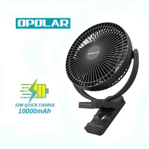Opolar 10000mAh Clip Fan Portable Rechargeable battery Fan/ Camping Fan/ Out Door Clip Fan