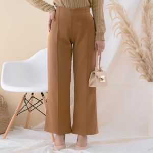 Celana Kulot Scuba Premium Highwaist Murah Kekinian Celana Wanita Kantor Wide Leg Basic Scuba Pants