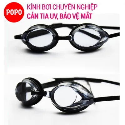 Kính bơi người lớn kính bơi thi đấu kính bơi nam nữ chuyên nghiệp POPO 1154 mắt kiếng bơi siêu bền nhỏ gọn chống tia UV chống lóa mắt kính trong suốt kiểu dáng thời trang