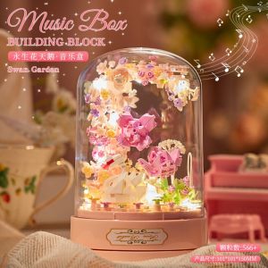 Mainan Bunga Musik LED Kotak Tampilan Untuk DIY Kreatif Untuk Bunga Angsa Blok Bangunan