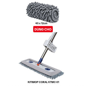 Bông lau nhà thay thế KITIMOP CORAL KTMC-01-1 45x12cm sợi san hô dùng cho cây CORAL KTMC-01
