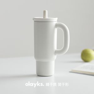 Olayks 680ml Thermal Mug Vacuum Tumbler with Straw | 316 Stainless Steel | Keep Hot & Cold 8H | Thermo Flask | Leakproof