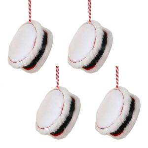 4 Pieces Christmas Tree Drum Hanging Ornament Lightweight Fabric Foam Safe Materials Holiday Decoration For Home Office