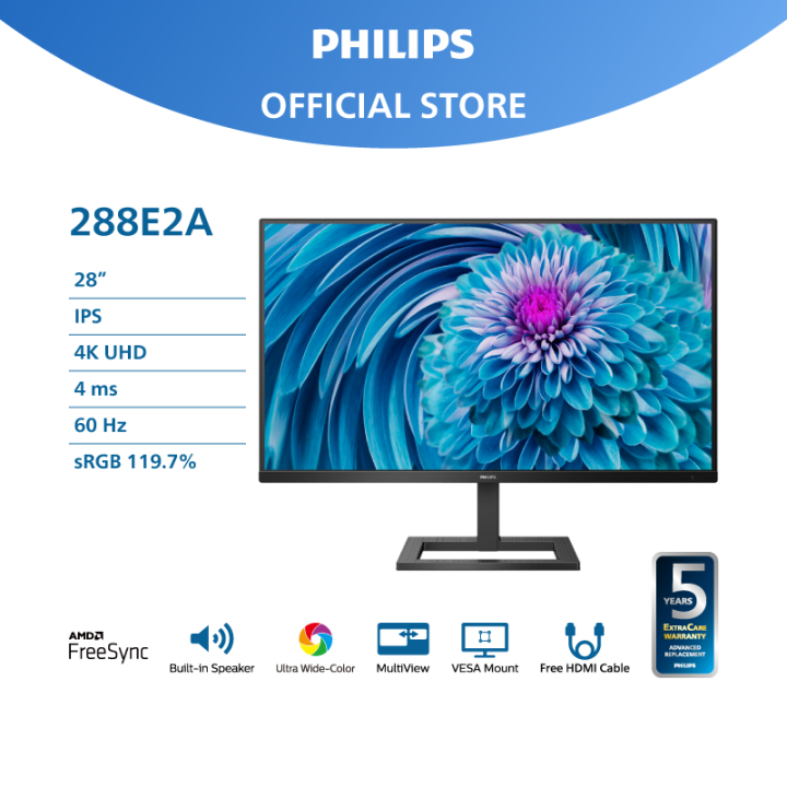 Philips 28" 288E2A IPS 4ms 60Hz AMD FreeSync Ultra WideColor 4K Ultra