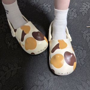 New 2 in 1 Cute Cat Clogs Woman Non Slip Breathable Closed Toe Kitty Feet Sandal Light Indoor Outdoor Cartoon Garden Shoes Women2026