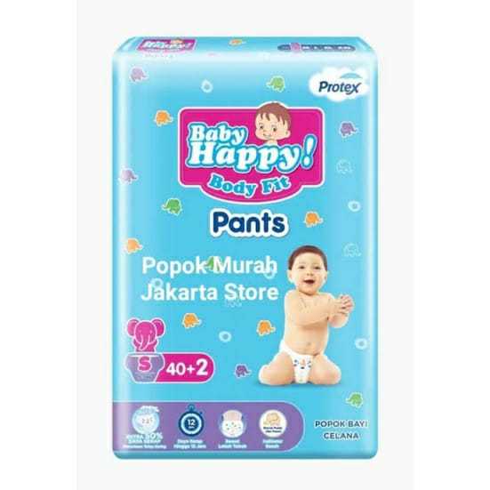 PAMPERS BABY HAPPY PANTS UKURAN S 40+2 (5-7 KG) POPOK BAYI CELANA