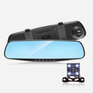 4.3 Inch Car DVR Dual Lens Car Camera 1080P Video Recorder Rearview Mirror Full HD Dash Cam
