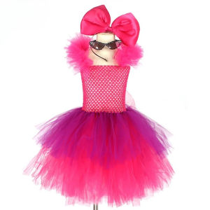 11.11 Bold Two-Tone Punk Star Layered Mesh Outfit Statement Bow Eyewear Set for Birthday Carnival Live Performance Halloween Costume h2610
