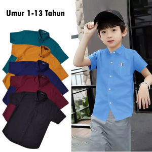Baju Setelan Kemeja Anak Lengan Pendek Dan celana Chinos Panjang Anak Usia 1-13 Tahun