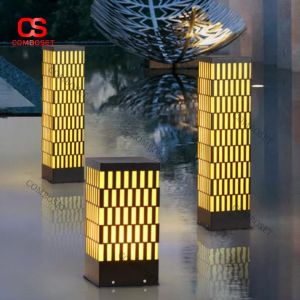 Đèn Trụ Lối Đi Cao Cấp Hình Khối Tầng Hiệu Ứng Ánh Sáng Rực Rỡ