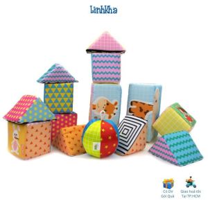 Đồ Chơi Bằng Vải Cho Bé Sơ Sinh - Bộ 12 Khối Bao Gồm Bóng - Hiệu PiPoVietnam