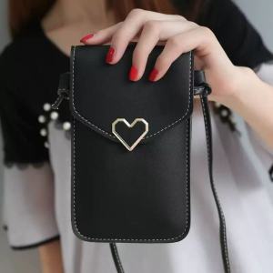 SG Womens Crossbody Cross body PU Leather Transparent Touchscreen Vertical Phone Bag