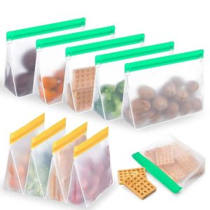 Reusable Food Grade PEVA Silicone Food Preservation Storage Bag Leakproof Sealed Bag