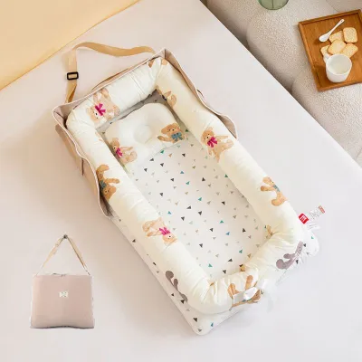 Easyhome.sg | Foldable Baby Bed Portable Newborn Cot | Baby Lounger Nest Sleeping Carry Bag | Infant Crib Travel Bed