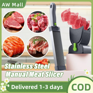 Versatile Stainless Steel Manual Meat Slicer Meat Slicer for Fresh Meat Handheld Meat Dicer with Holder Meat Slicer for Beef Pork Thickness Adjustable 2 or 4 mm