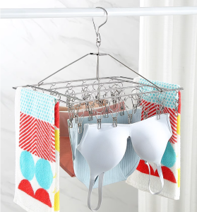 Stainless Steel Sock Rack Multi-Clip Drying Rack 50 Clips Drying Racks Clothes Rack Hanger With Clip