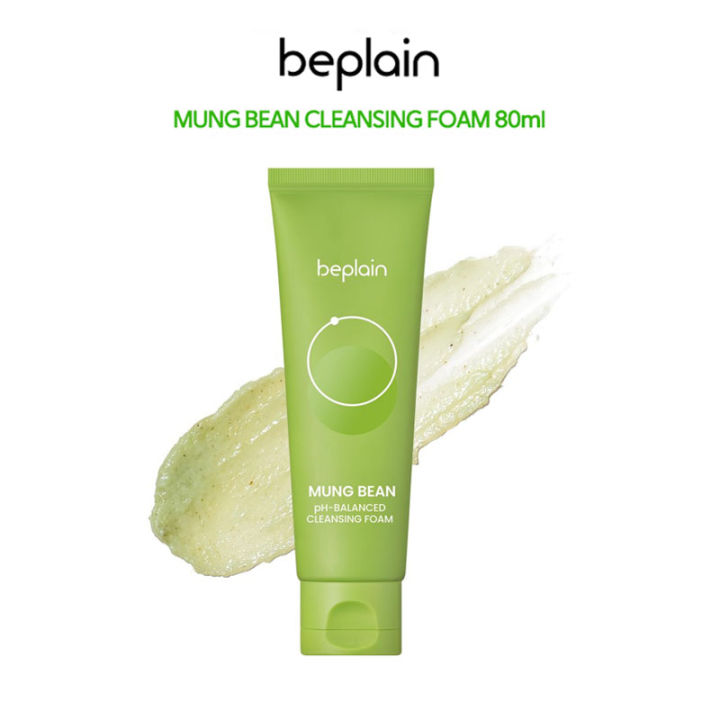 [100 Original] beplain Mung Bean pHBalanced Cleansing Foam 80ml Gentle Deep Cleanser for