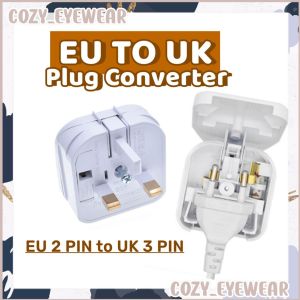 (1 PCS) EU To UK FUSED Power Converter EURO 2 Pin Plug To UK 3 Pin Plug Open Cap Top Travel Socket Adaptor Converter