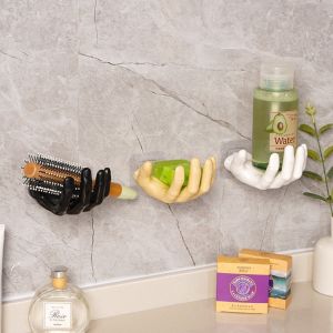 GUHEHARD Seamless Wall Mounted Storage Rack Creative Sturdy Non-punching Hook Portable Easy To Install Bathroom Shelf Home