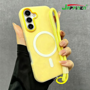 Magnetic Function + Lanyard Phone Case for Samsung Galaxy A57 A37 A27 A17 5G A07 4G A16 LTE A06 5G A26 A36 A56 A05 A05s A15 A25 A35 Matte Wireless Charging Magsafe Shockproof Cover Casing