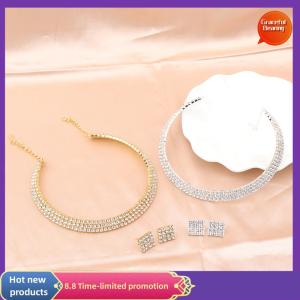 Graceful 4Pcs set Bridal Jewelry Set Necklace Bracelets Ring Earrings Set Super Gorgeous Luxury Shiny Fashion Jewelry Party Gift