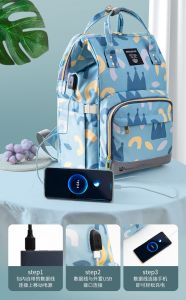 Mummy Baby Bag Waterproof Multifunctional Baby Nappy Mummy Backpack with USB charges