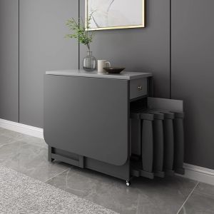 ⚡Foldable dining table and dining cabinet integrated small unit multifunctional escopic dining table