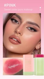 Multi-Use Makeup Blush stick solid Moisturizer Stick Shadow Lips Cheek Blusher Pink Red Orange Waterproof Peach Creamy Makeup