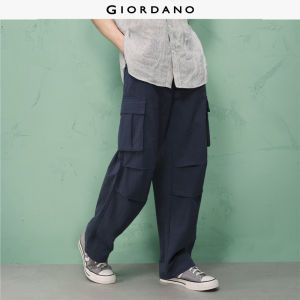 GC Men Pants Embroidery Cargo Pockets Parachute Pants Elastic Waist Trendy Casual Relaxed Chic Loose Pants 12115005