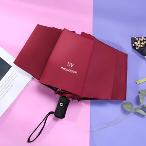 Automatic Umbrella 3folds folding automatic Black Coated UV Protection Umbrella