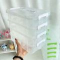 NAPKERY Nhiều lớp Hộp bút Di động Trong suốt Hộp tổ chức Bộ tổ chức bàn Có thể tháo rời Hộp nhựa Trường học. 