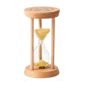 DECALE No Deformation Wooden Hourglass Stable Connection Wooden Timer Creative 1/3/5 Minutes Round Hourglass Timers  Decor
