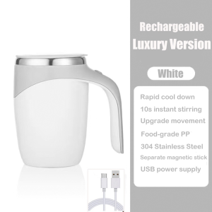 380ml Automatic Mixing Cup Stainless Steel Coffee Milk Self Mixing Magnetic Cup Creative Blender Exquisite Gift