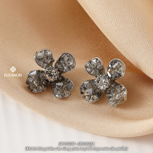 Bông tai nữ chuôi bạc 925 Eleanor Accessories hình hoa đính đá phụ kiện trang sức khuyên tai 10277