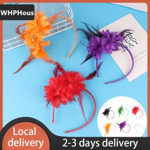 [COD] WHPHous Ship within 24 hours 1Pcs Women Fascinator Hat Headband Flower Feather Mesh Yarn Cocktail Party Wedding Hair Accessories Head Decoration