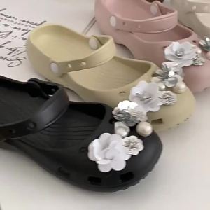 [Free Shipping] Ballet-Style Clogs For Women Featuring A Thick EVA Sole Soft Insole Slip-On Design Suitable For Casual Wear At The Beach And With A Non-Slip Closed-Toe Design For Summer