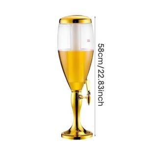 3L Dual-Tap Beer Tower with LED Lights & Ice Column - Commercial Beverage Dispenser for Bars/KTVs/Parties - Stainless Steel Draft Beer System with Chilling Function