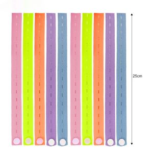 【Snuggery】25cm Stretchable Elastic Straps Home Cabinet Clothes Bundle Belt Adjustable Space Saving Storage Ties with Button
