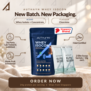 AUTHAYN Whey ISOCON Protein Powder | Archipelago Chocolate Blend | New Batch| WPI/WPC Blend | 1kg | Halal Certified | Support Lean Muscle Mass & Post-Workout Recovery | Monk Fruit Sweetened