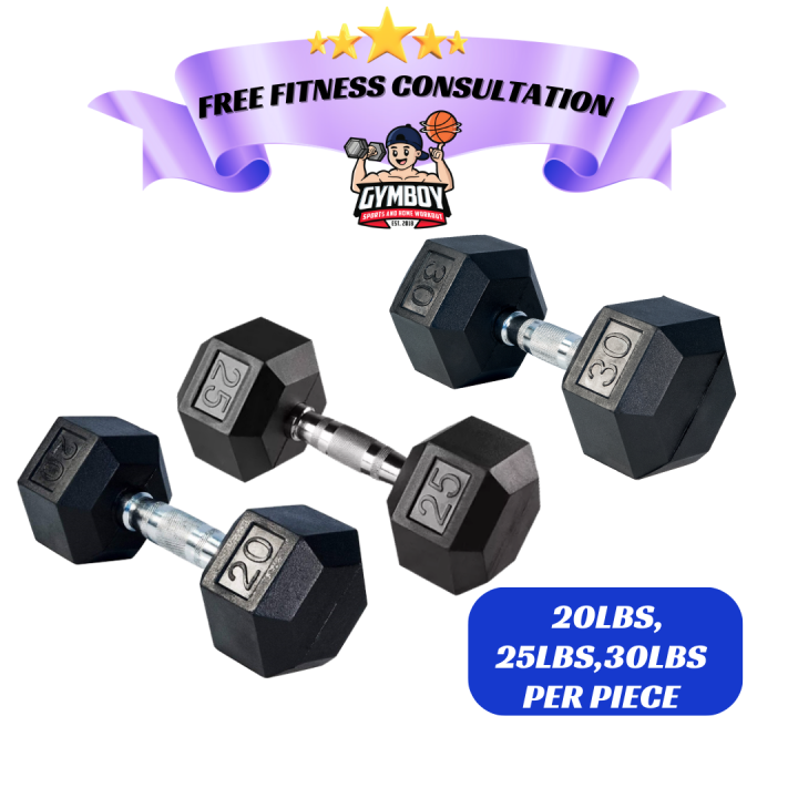 Rubber Hex Dumbbell 20LBS 25LBS 30LBS PER PIECE BUY A
