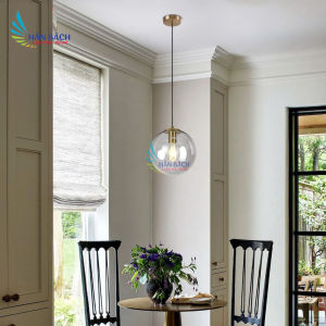 Đèn thả cầu thủy tinh nắp vàng sang trọng - HÂN BÁCH