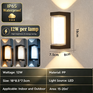 CANMEIJIA outdoor wall lamp upper and lower wall lamp IP65 waterproof Modern minimalist villa entrance lamp balcony garden fence lamp exterior wall lamp waterproof outdoor lighting