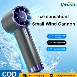 VIVOLILV 【24H Delivery】High Speed Turbine Hand Fan USB Charging 100 Speed Adjustable Mini Pocket Portable Fan