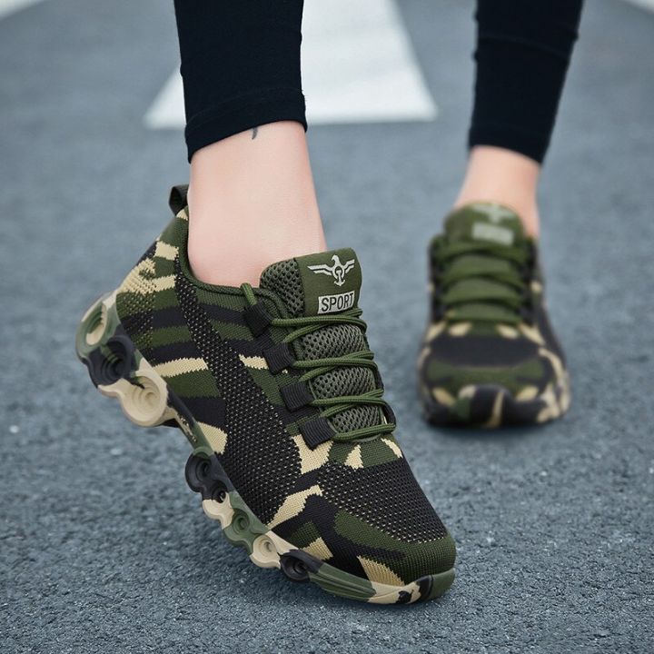 Camo slip on store sneakers womens