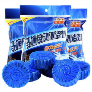 10 Pcs/1 Pack Blue Tablet Soap Automatic Flush Bleach Toilet Bowl Cleaner Stain Remover Tab Tank Bathroom Accessories