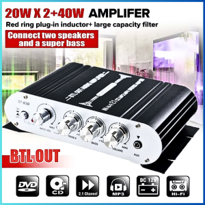 COD LVPIN Amplifier Rumahan Audio Mini HiFi Stereo Full Bass Booster 12V - ST-838
