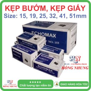 [SALE] Kẹp Bướm Slecho/Echomax 15mm19mm25mm32mm41mm51mm (1 Hộp 12 Cái) Giúp Bạn Sắp Xếp Giấy Tờ Hợp Lý Gọn Gàng Bền Đẹp Tiện Dụng