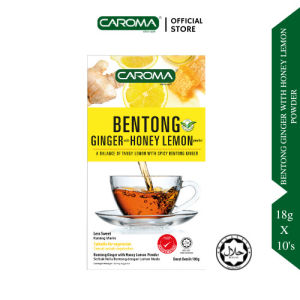 [CAROMA] Pure Honey Lemon with Bentong Ginger/10 sachets x18g /Halal/ Less Sweet/ Serbuk Halia/Premium